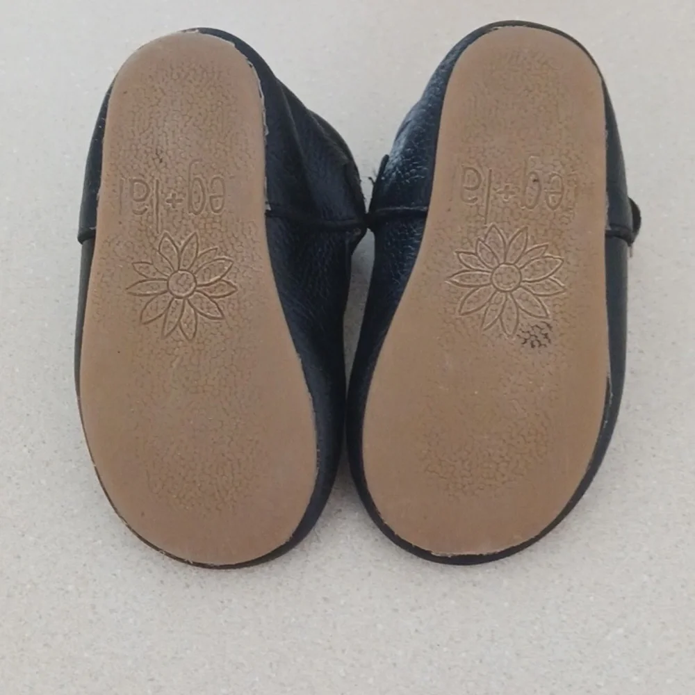Teg+Lai  T Strap Black Rubber Flex Sole Shoes
